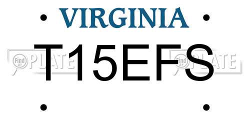 T15EFS Virginia License Plate