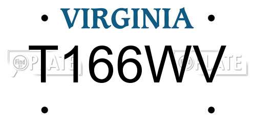 T166WV Virginia License Plate