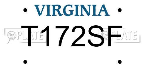 T172SF Virginia License Plate