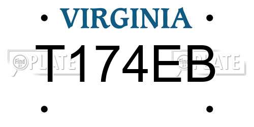T174EB Virginia License Plate