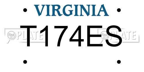 T174ES Virginia License Plate