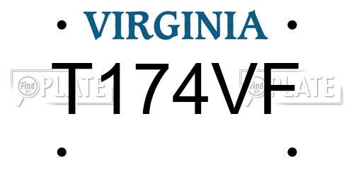 T174VF Virginia License Plate