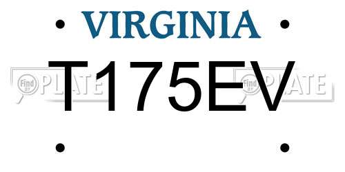 T175EV Virginia License Plate