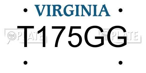 T175GG Virginia License Plate
