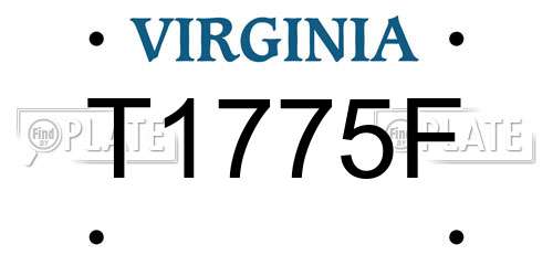 T1775F Virginia License Plate