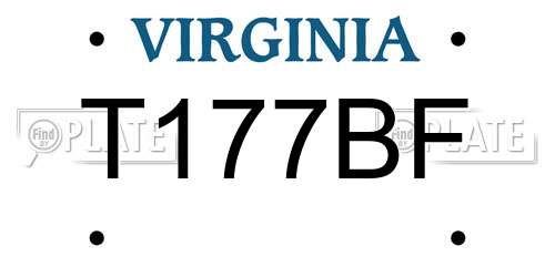 T177BF Virginia License Plate
