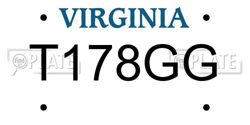 T178GG Virginia License Plate