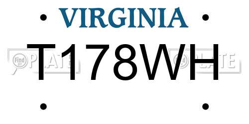 T178WH Virginia License Plate