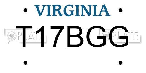 T17BGG Virginia License Plate