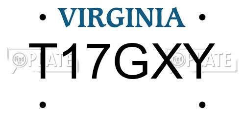 T17GXY Virginia License Plate