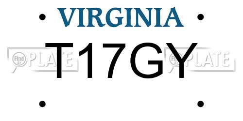 T17GY Virginia License Plate