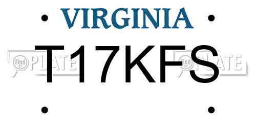 T17KFS Virginia License Plate