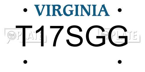 T17SGG Virginia License Plate