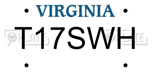 T17SWH Virginia License Plate