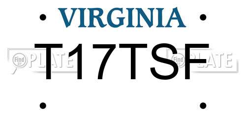 T17TSF Virginia License Plate