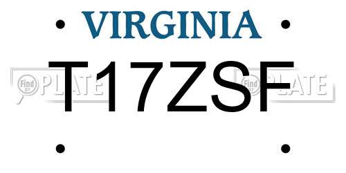 T17ZSF Virginia License Plate