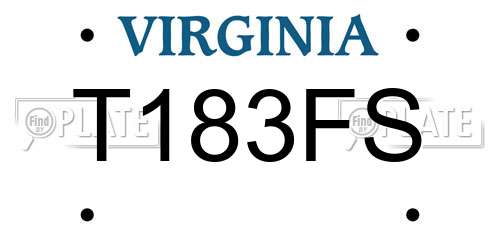 T183FS Virginia License Plate