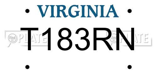 T183RN Virginia License Plate