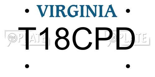 T18CPD Virginia License Plate