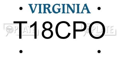 T18CPO Virginia License Plate