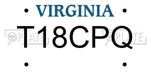 T18CPQ Virginia License Plate