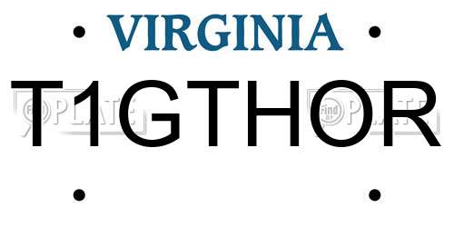 T1GTHOR Virginia License Plate