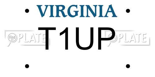 T1UP Virginia License Plate