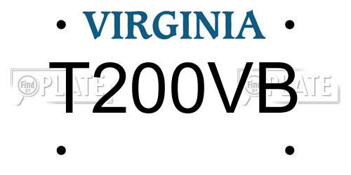 T200VB Virginia License Plate
