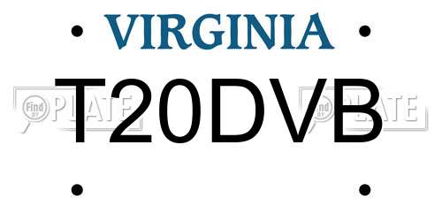 T20DVB Virginia License Plate
