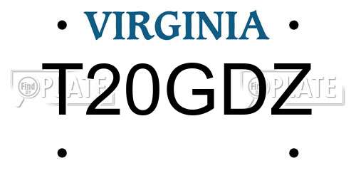 T20GDZ Virginia License Plate