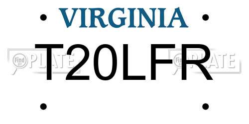 T20LFR Virginia License Plate