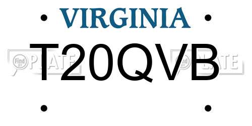 T20QVB Virginia License Plate