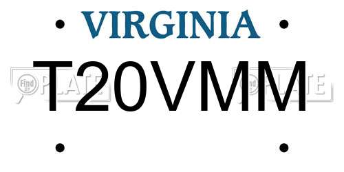 T20VMM Virginia License Plate