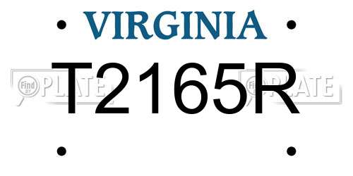 T2165R Virginia License Plate