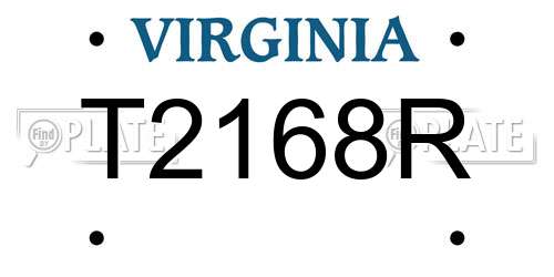 T2168R Virginia License Plate