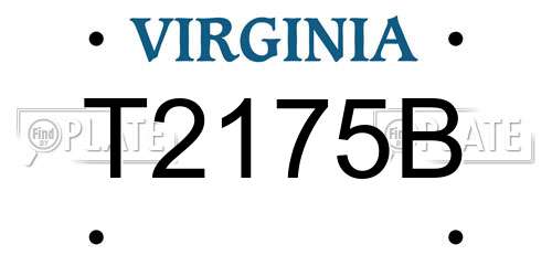 T2175B Virginia License Plate