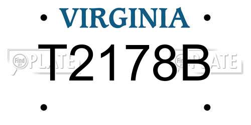 T2178B Virginia License Plate