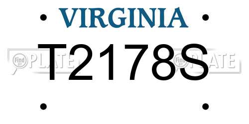 T2178S Virginia License Plate
