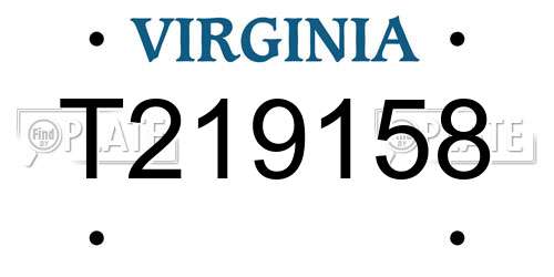 T219158 Virginia License Plate