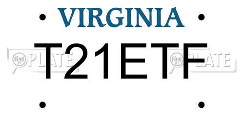 T21ETF Virginia License Plate