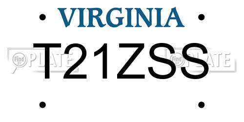 T21ZSS Virginia License Plate