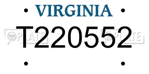 T220552 Virginia License Plate