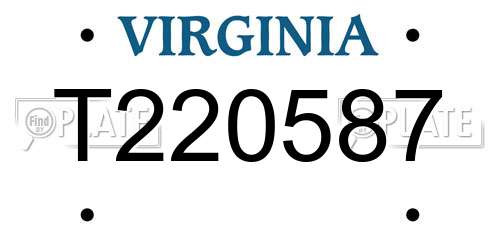 T220587 Virginia License Plate