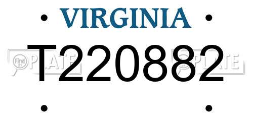 T220882 Virginia License Plate