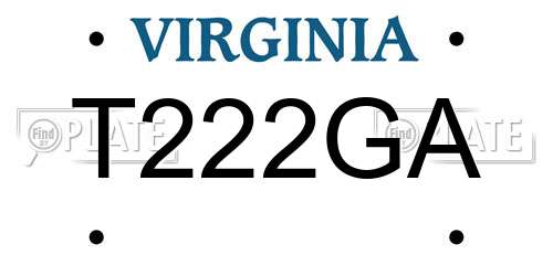 T222GA Virginia License Plate