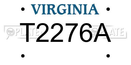 T2276A Virginia License Plate