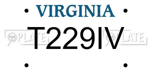 T229IV Virginia License Plate