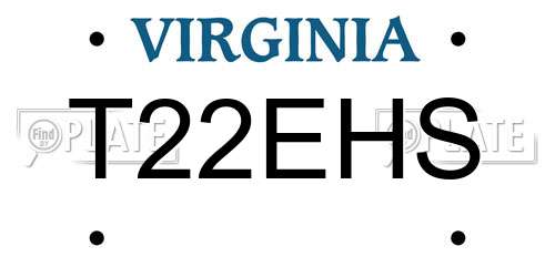 T22EHS Virginia License Plate