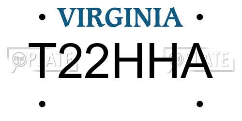 T22HHA Virginia License Plate
