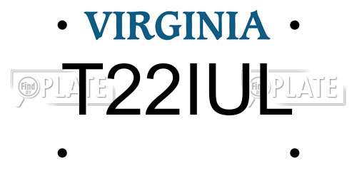 T22IUL Virginia License Plate